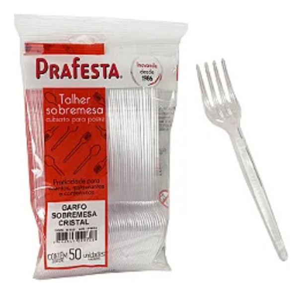 Garfo Refeição Master Cristal 18cm Com 50 Un - Prafesta 0