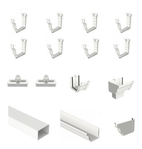 Kit Canaleta Accesorio 6 Metros Izquierda Aquapluv Style Pvc 0