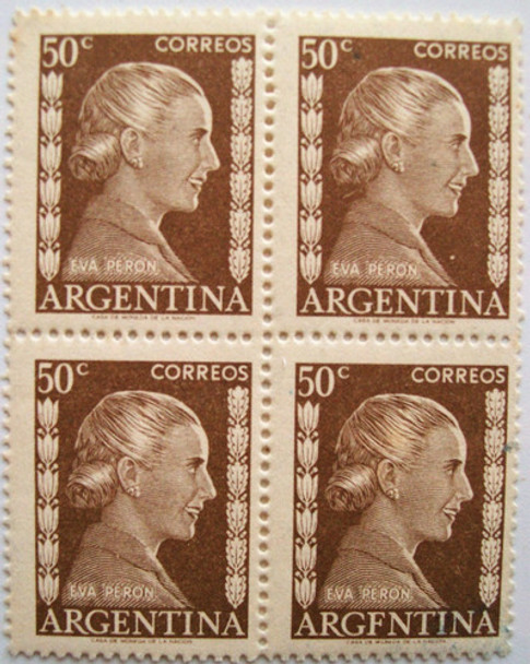 Evita 50 Cent. Variedad Argfntina En Cuadrito Goma P. Oxido 0