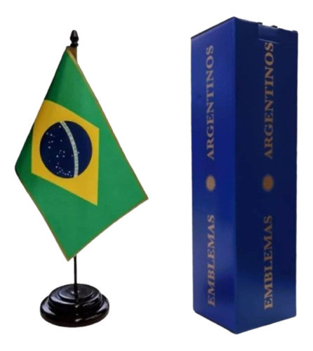 Mástil Escritorio Madera-bandera Brasil  Calidad Premium 0
