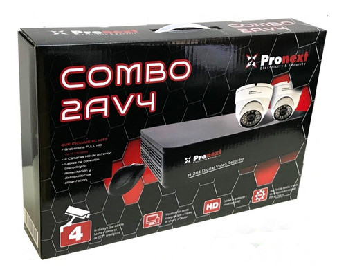 Kit Combo Dvr 2 Camaras De Seguridad Pronext 2av4 0
