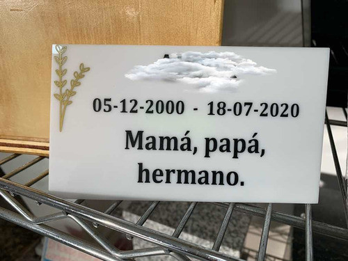 Placa De Acrílico 8x15. Obras Funerarias 0