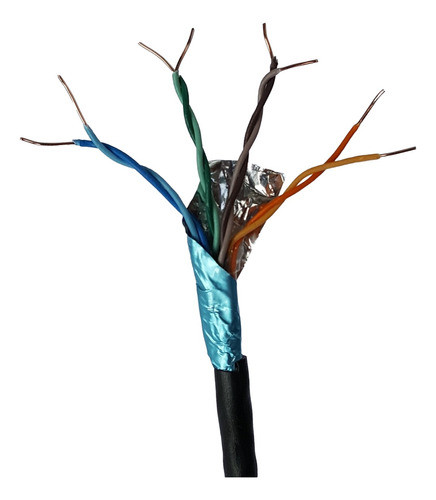 Cabo Rede Cat5e 100m Preto Ftp Blindado Net Internet Connect 0