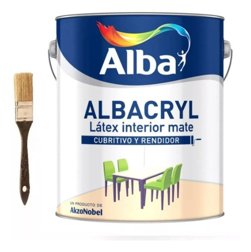 Combo Albacryl Latex Interior Mate 10 Lts + Pincel 0