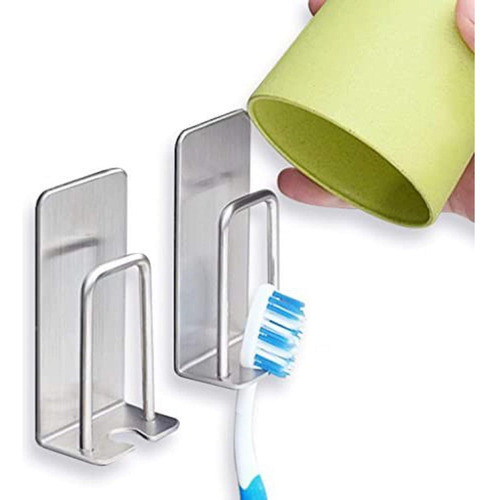 Soporte (2) De Pared Para Cepillo De Dientes. Autoadhesivo 0