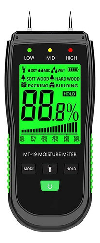 Medidor Humedad Higrómetro Madera Detector Digital Pantalla 0