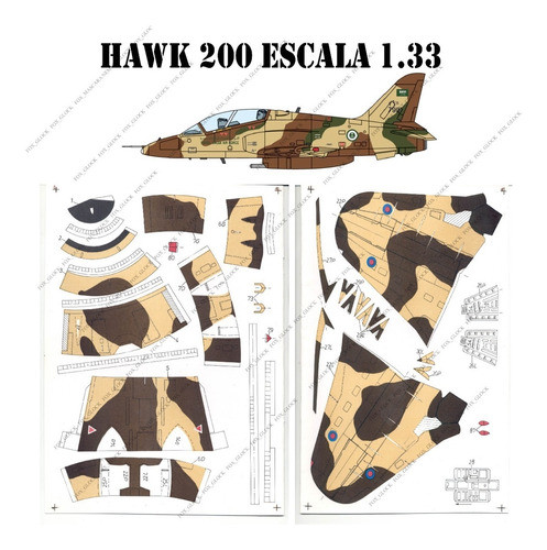 Hawk 200 Papercraft Escala 1.33 0