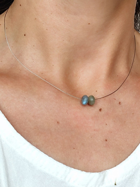 Collar Donas Labradorita Tanza Acero Coraocristales 0 Collar Donas Labradorita Tanza Acero Coraocristales 0