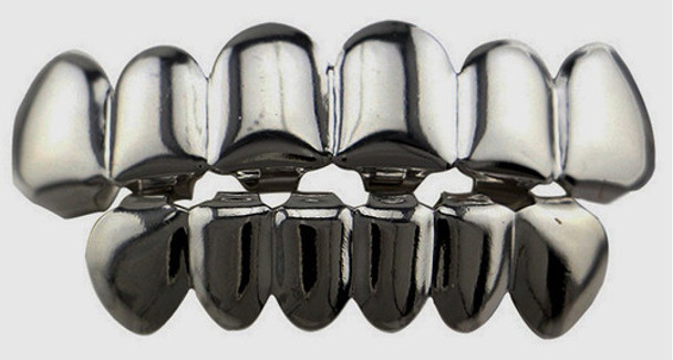 Parrilla Para  Dientes Grillz Negros Trap Hip Hop Flex 0