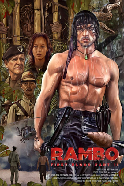 ##243 Rambo Póster Autoadhesivo 100x70cm 0