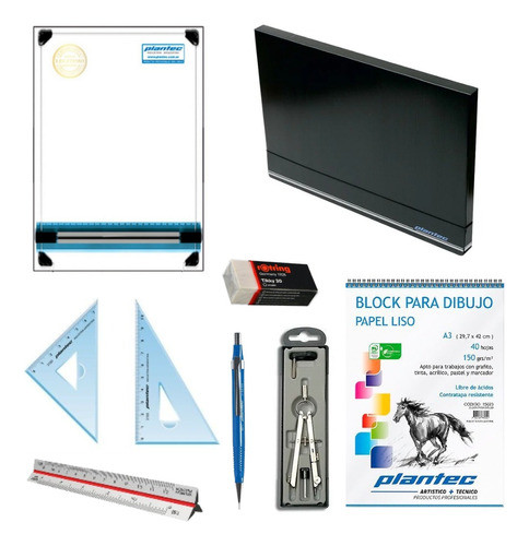 Kit Plantec Portatil Tablero A4 Arquitecto Tecnico Paralela 0