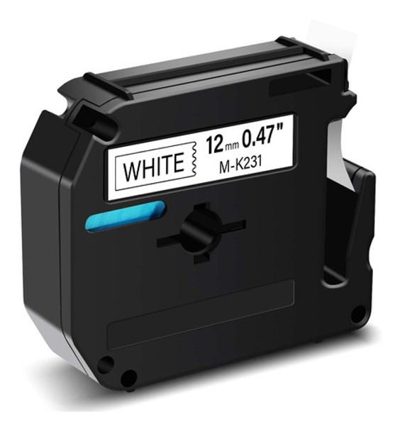 Cinta Compatible Para Brother Pt-90 Mk231 12mmx8m Blanco 0