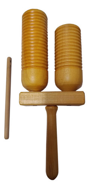 Guiro Madera Doble C/ Golpeador Banda Ritmica Prm 0