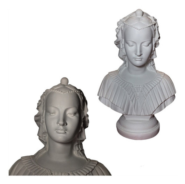 Busto De Mujer 33,5 Cm De Alto Para Pintar En Yeso Macizo 0