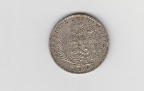 Moneda Peru 1/2 Sol Año 1935 Plata Excelente 0