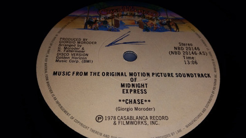 Giorgio Moroder Chase Single Side Vinilo Maxi Single Side 78 0