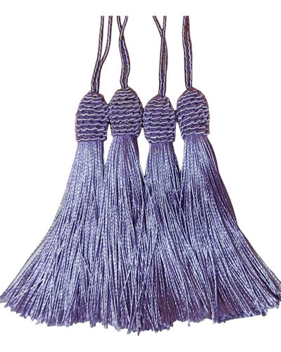 Pingente Franja Tassel Seda Tulipa - Kit Com 12un - Lilás 0