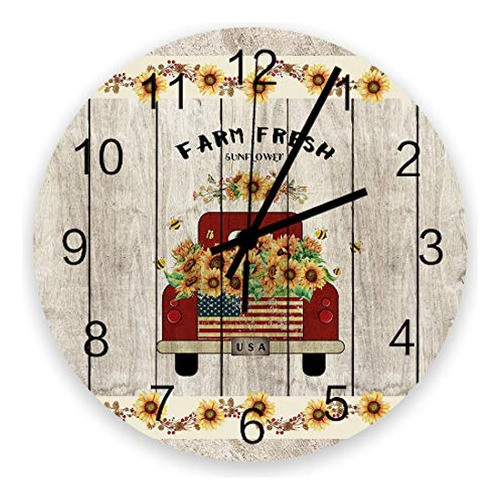 ~?reloj De Pared Retro Impermeable De 12 Pulgadas, Silencios 0