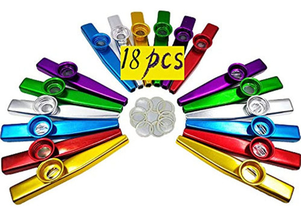 Fartime 18 Piezas Kazoos De Metal Con 20 Piezas De Diafragma 0