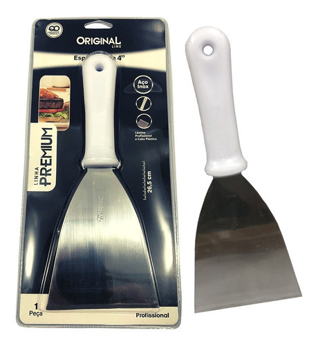 Espátula Reta Chapa De Lanche Chapeiro Original Profissional 0