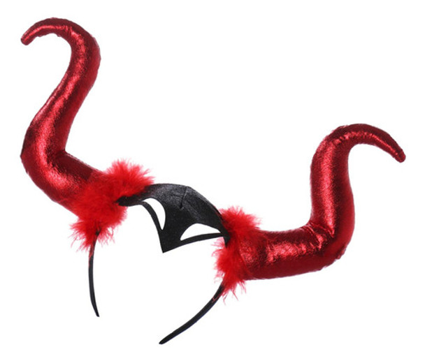Halloween Chifres Faixa De Cabelo Argola Cosplay Vermelho 0