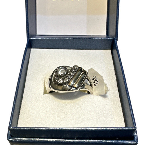 Anillo En Plata 925, Oro 10k Y Circonias, T=18. Tuset 0