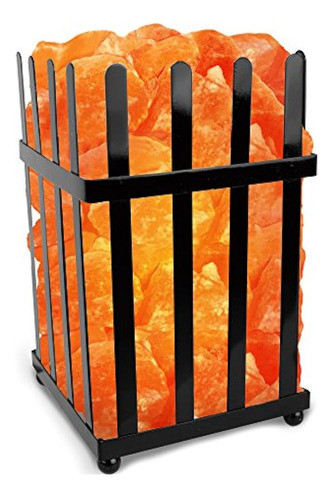 Lámpara De Sal Himalayan Del Resplandor Con Los Pedazos De L 0