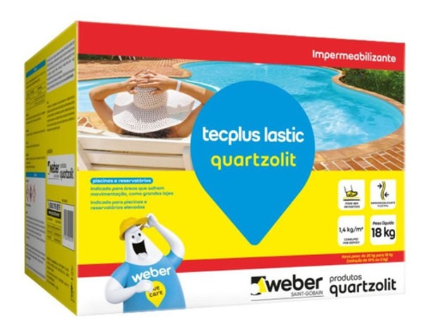 Impermeabilizante Tecplus Piscina/laje 18kg - Quartzolit 0