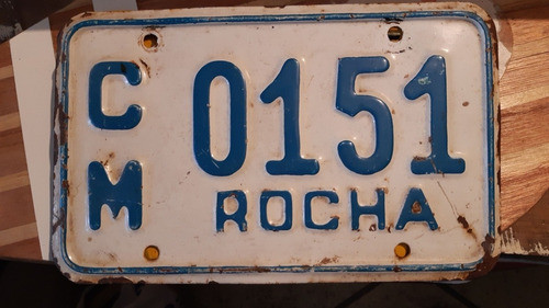 Matricula De Moto Rocha Azul Cm 0