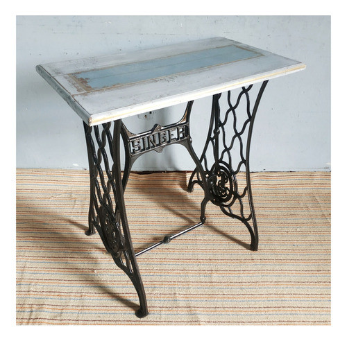 Mesa Auxiliar Base De Maquina Singer Y Tapa De Madera 0