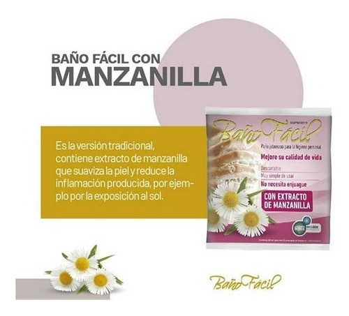 Baño Facil Con Manzanilla Caja X 20 Sobres De 10 Paños C/u 0