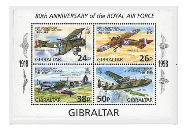 1998 Fuerza Aerea Real Aviones - Gibraltar (bloque) Mint 0 1998 Fuerza Aerea Real Aviones - Gibraltar (bloque) Mint 0