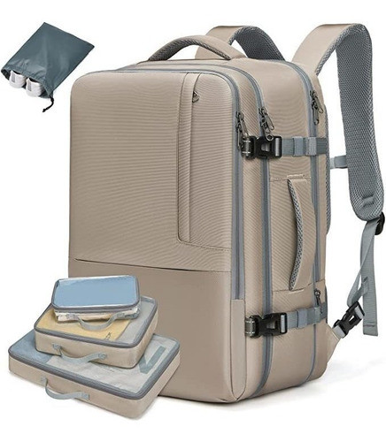 Mochila De Viaje Expandible  47l. Beige 0