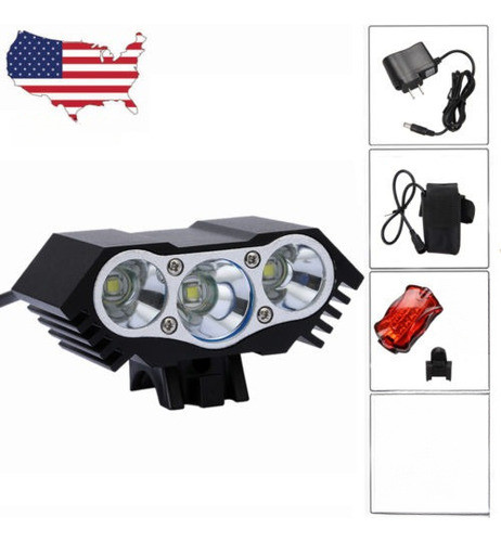 10000lm Recargable 3xxm L U2 Cabeza Led Frontal Bicicleta Bi 0