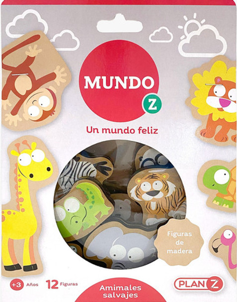 Muñecos Madera 12 Animales Salvajes Juegos Didacticos Niños 0