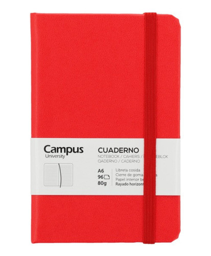Libreta Campus University Con Elástico A6 96 Hojas 80 Grs 0