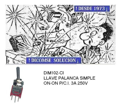 Llave Dim102-ci  Llave Palanca Simple On-on 3a 250v 0