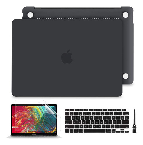 Carcasa Rígida Plástico Para Mac Air De 13 PuLG Funda Negro 0