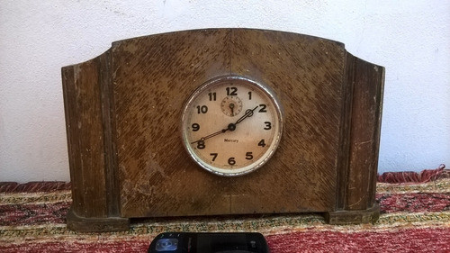 Antiguo Reloj Chimenea Mesa Mercury Aleman Marcha A Revisar 0