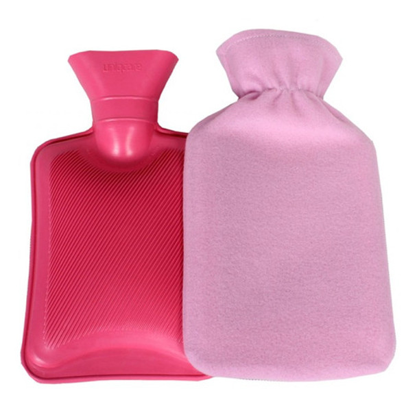 Bolsa Para Água Quente Com Capa 1000ml Rosa Uniqcare 0
