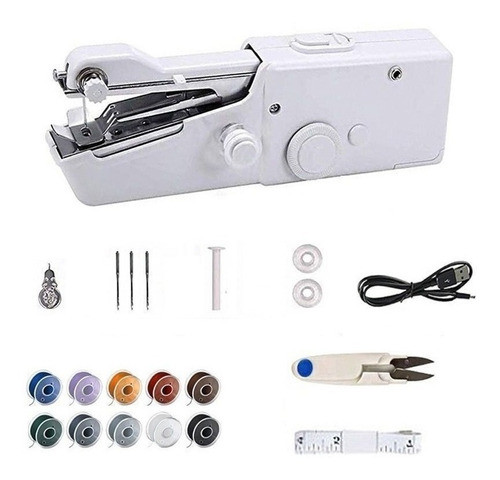 Mini Máquina De Costura Portátil De Mão Doméstica Elétrica 0