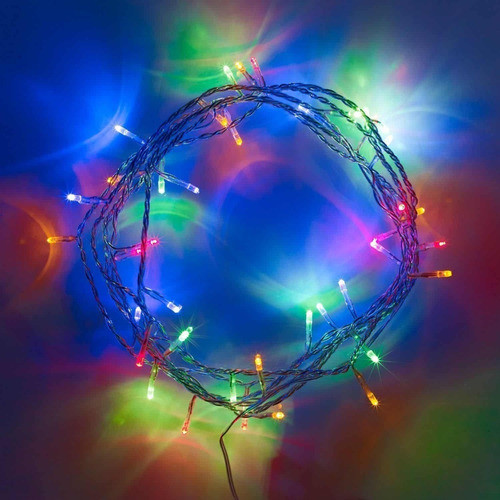 50 Luces Navidad Led 5 Metros Cable Cristal Multicolor 0