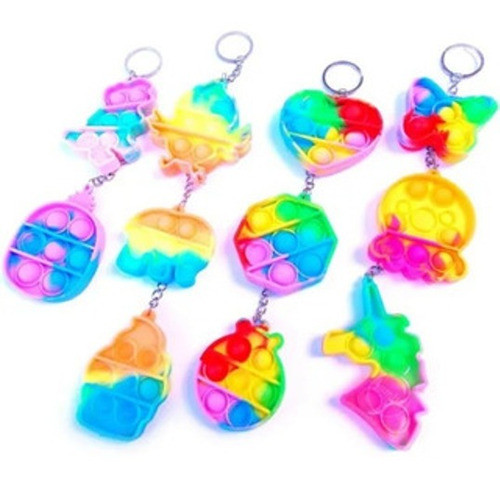 Fidget Popit Llaveros  Surtidos Multicolor X12  Antiestres 0