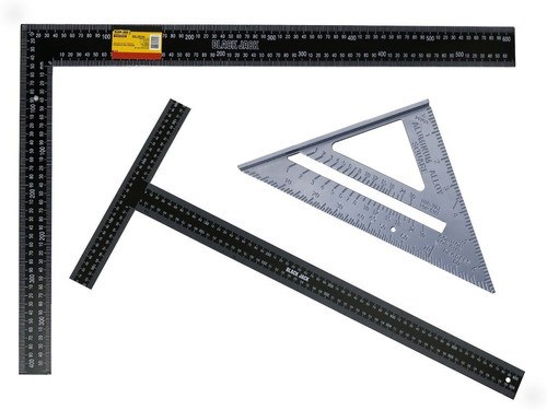 Kit 3 Escuadras Regla T Triangulo Multiangulo Black Jack 0
