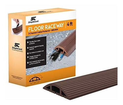 Cable Simple Cubierta De Cable De Piso Marron - Protector De 0