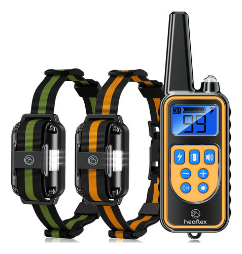 2 Collares Entrenamiento Eléctrico Perro Control Remoto Ip67 0