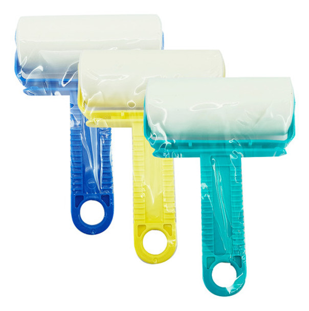 Kit 3 Rolos Adesivos Limpa Roupa Cores Sortidas De Plástico 0