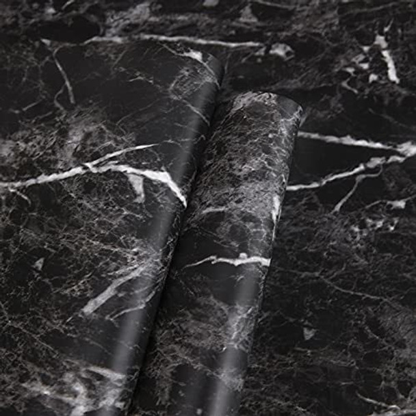 Vinilo Autoadhesivo P/mesadas /rollo 0.45x7m/ Marmol Negro 0
