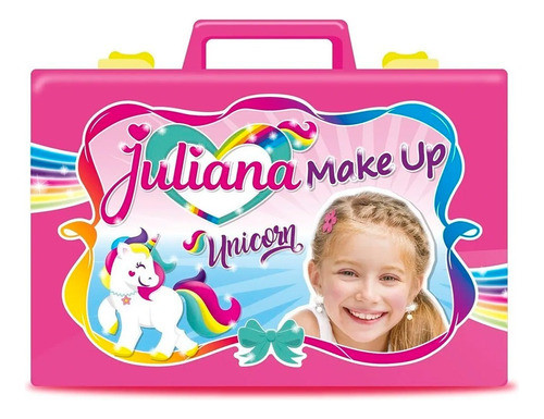 Valija Juliana Make Up Unicornio Grande Color Rosa- Original 0