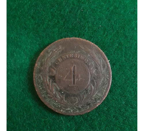Moneda Uruguay 4 Centésimos 1869 0